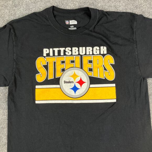 Pittsburgh Steelers T-Shirt Mens Large Black NFL Apparel Graphic Tee Football - Picture 1 of 7